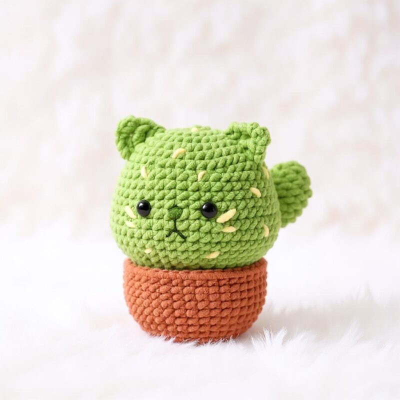 Mochi Cat Cactus Amigurumi Crochet Pattern - Adorable DIY Stuffed Animal Toy - Instant Download PDF