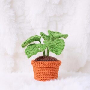 Monstera Deliciosa Pot Amigurumi Crochet Pattern - Lush - DIY Houseplant Decor - Instant Download PDF