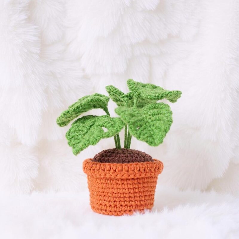 Monstera Deliciosa Pot Amigurumi Crochet Pattern - Lush - DIY Houseplant Decor - Instant Download PDF