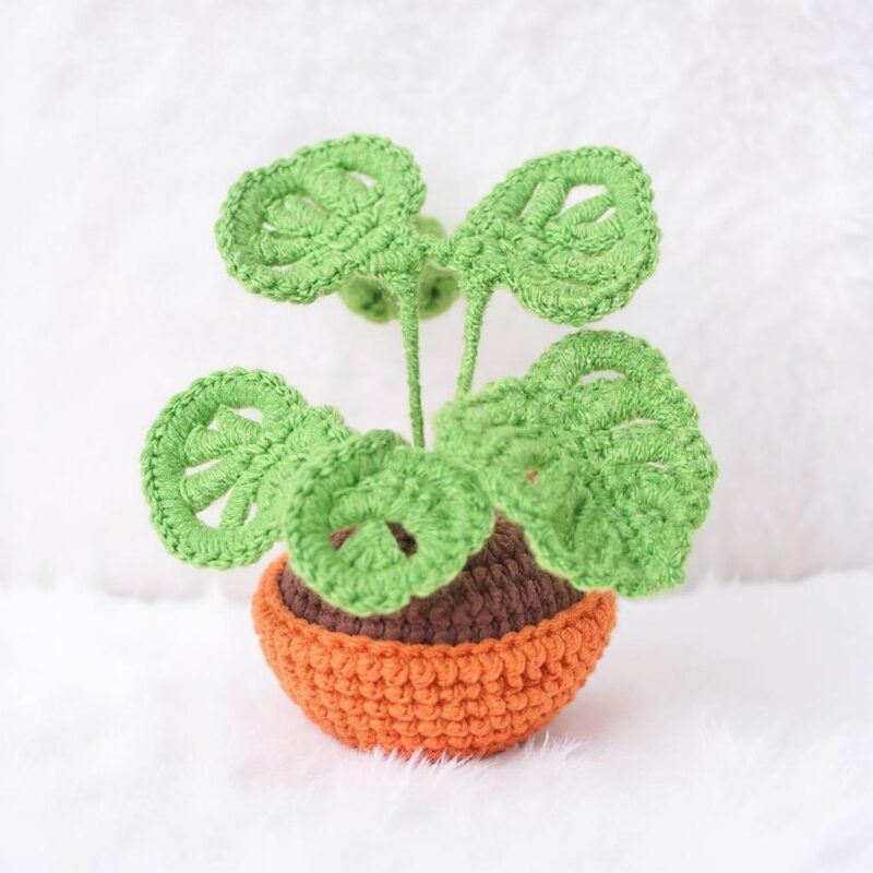 Monstera Deliciosa Pot Amigurumi Crochet Pattern - Lush - DIY Houseplant Decor - Instant Download PDF - Image 5