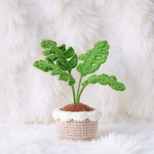 Monstera Plant Amigurumi Crochet Pattern - Cute DIY Potted Plant Decor - Instant Download PDF