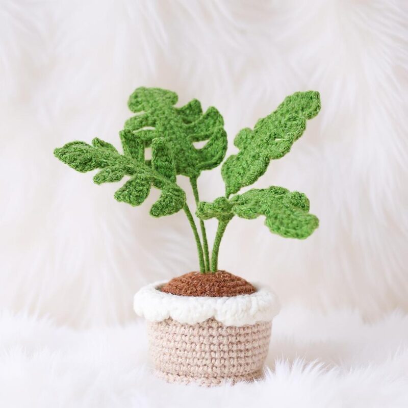 Monstera Plant Amigurumi Crochet Pattern - Cute DIY Potted Plant Decor - Instant Download PDF - Image 2