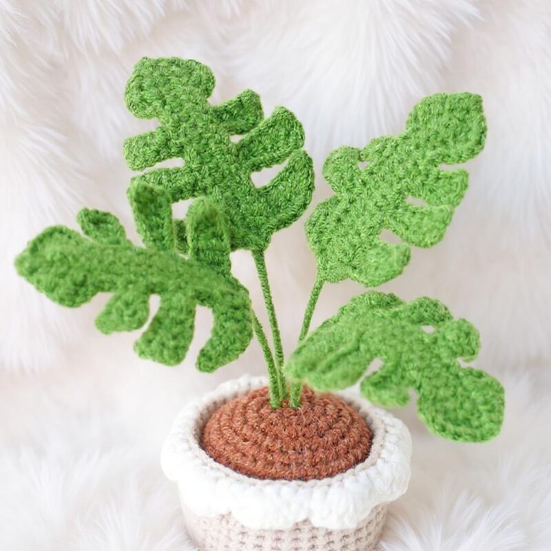 Monstera Plant Amigurumi Crochet Pattern - Cute DIY Potted Plant Decor - Instant Download PDF - Image 3