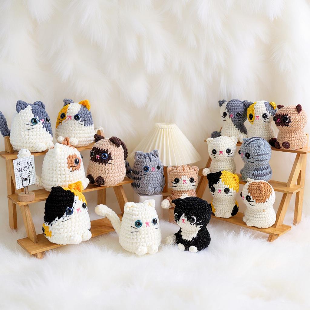 Multicolor Cats Amigurumi Crochet Pattern Bundle - Adorable DIY Stuffed Animal Toys - Instant Download PDF