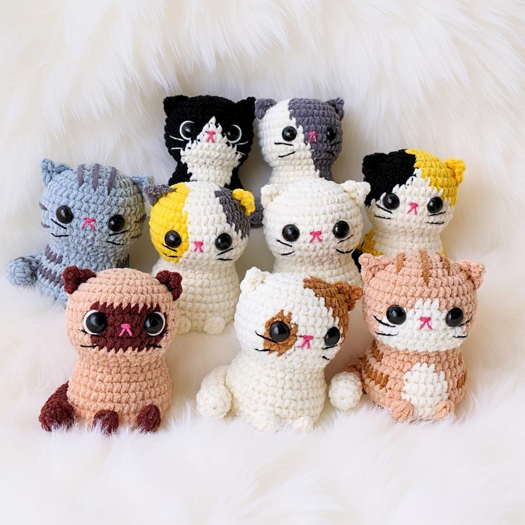 Multicolor Cats Amigurumi Crochet Pattern Bundle - Adorable DIY Stuffed Animal Toys - Instant Download PDF - Image 3