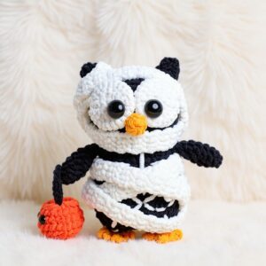 Mummy Owl Amigurumi Crochet Pattern - Spooky Cute - DIY Stuffed Animal Toy - Instant Download PDF