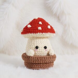 Mushroom Pot Amigurumi Crochet Pattern - Whimsical DIY Plush Decor - Instant Download PDF