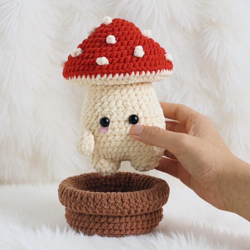 Mushroom Pot Amigurumi Crochet Pattern - Whimsical DIY Plush Decor - Instant Download PDF - Image 3