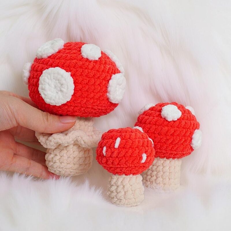 Mushroom Trio Amigurumi Crochet Pattern - Whimsical DIY Stuffed Toys - Instant Download PDF - Image 2
