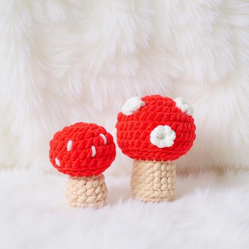 Mushroom Trio Amigurumi Crochet Pattern - Whimsical DIY Stuffed Toys - Instant Download PDF - Image 3