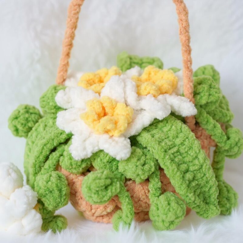 Narcissus Flower Basket Amigurumi Crochet Pattern - Charming DIY Handmade Decor - Instant Download PDF - Image 5