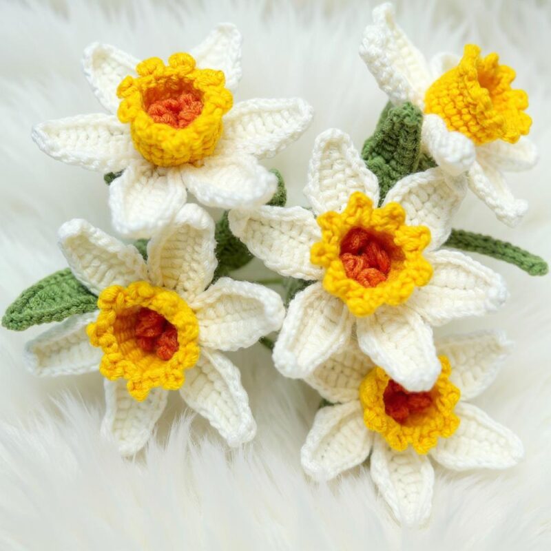 Narcissus Flower Amigurumi Crochet Pattern - Beautiful DIY Flower Decor - Instant Download PDF - Image 5