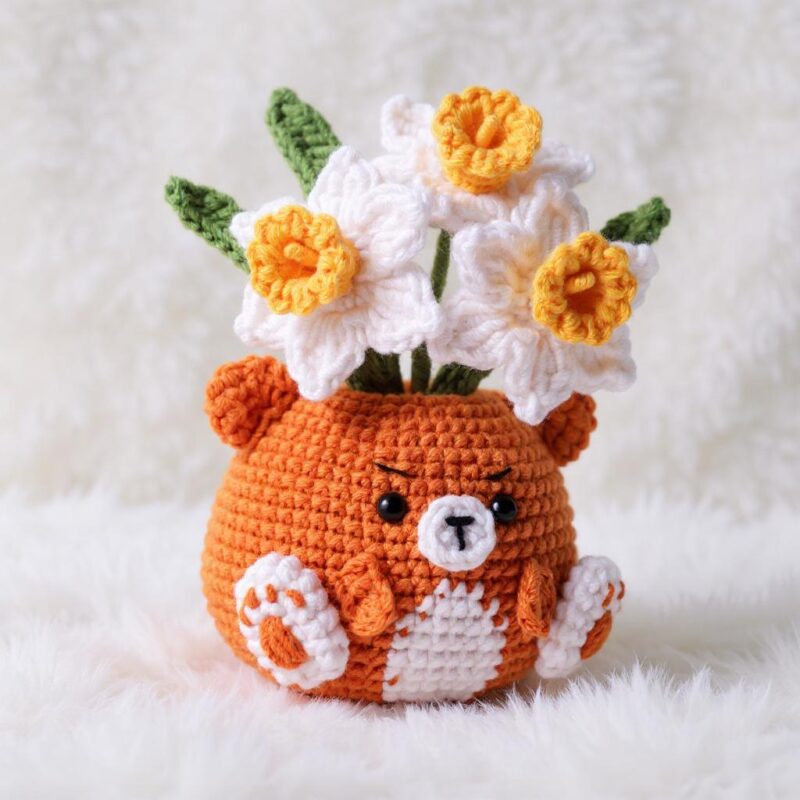 Narcissus Tiger Pot Amigurumi Crochet Pattern - Cute DIY Stuffed Animal Toy - Instant Download PDF - Image 2