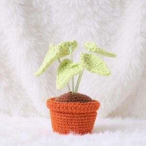 Neon Pothos Pot Amigurumi Crochet Pattern - Cute DIY Potted Plant Decor - Instant Download PDF