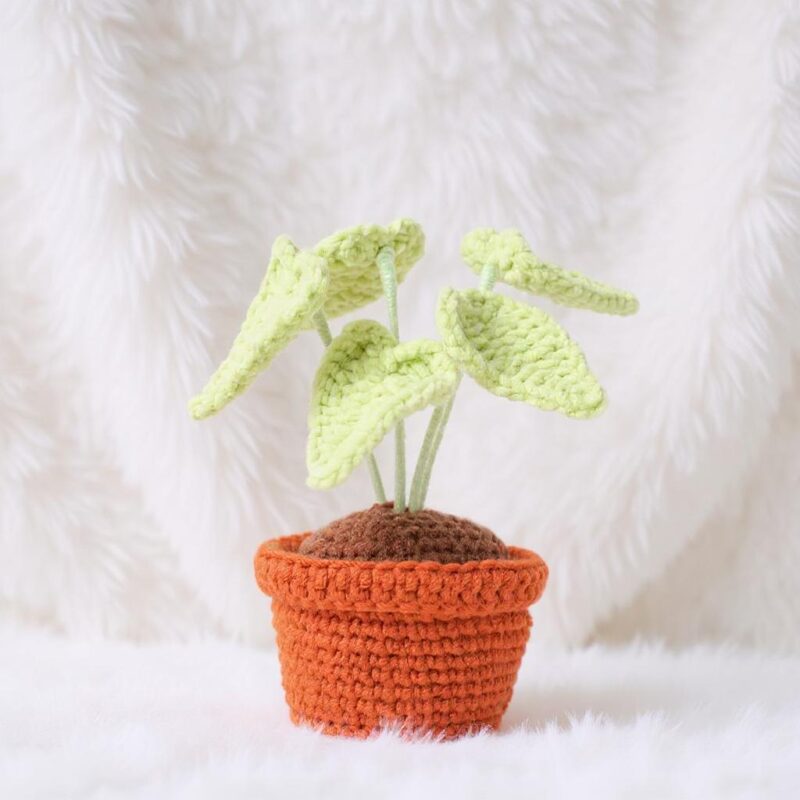 Neon Pothos Pot Amigurumi Crochet Pattern - Cute DIY Potted Plant Decor - Instant Download PDF