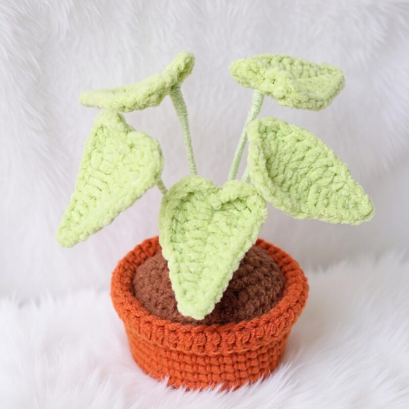 Neon Pothos Pot Amigurumi Crochet Pattern - Cute DIY Potted Plant Decor - Instant Download PDF - Image 4