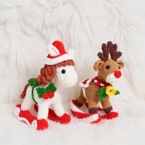 Noel Rocking Duo Amigurumi Crochet Pattern - Low-Sew - DIY Christmas Stuffed Toys - Instant Download PDF