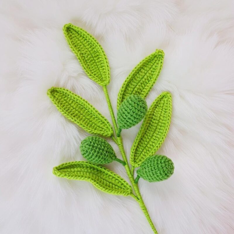 Olive Branch Amigurumi Crochet Pattern - Elegant DIY Botanical Decor - Instant Download PDF - Image 2