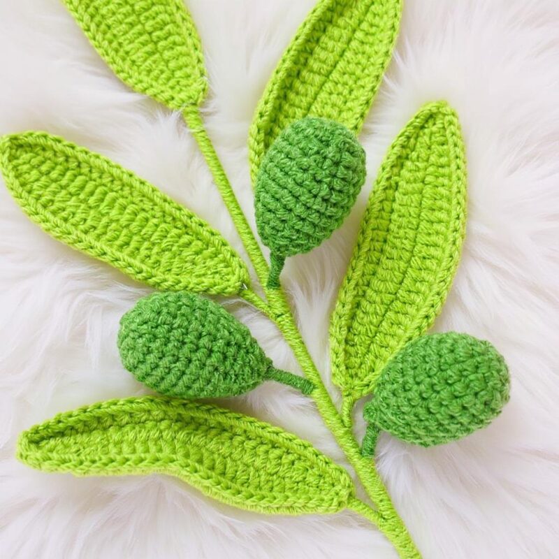 Olive Branch Amigurumi Crochet Pattern - Elegant DIY Botanical Decor - Instant Download PDF - Image 3