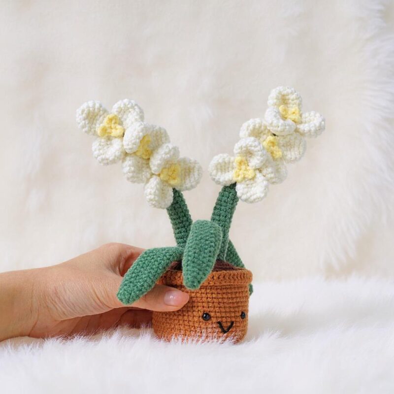 Orchid Blossom Amigurumi Crochet Pattern - Elegant DIY Potted Plant - Instant Download PDF - Image 3