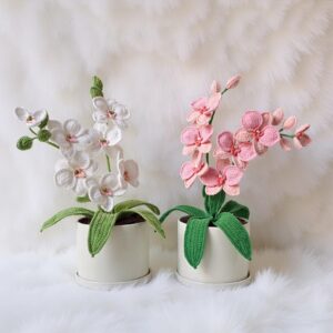 Orchid Amigurumi Crochet Pattern - Elegant DIY Potted Plant - Instant Download PDF