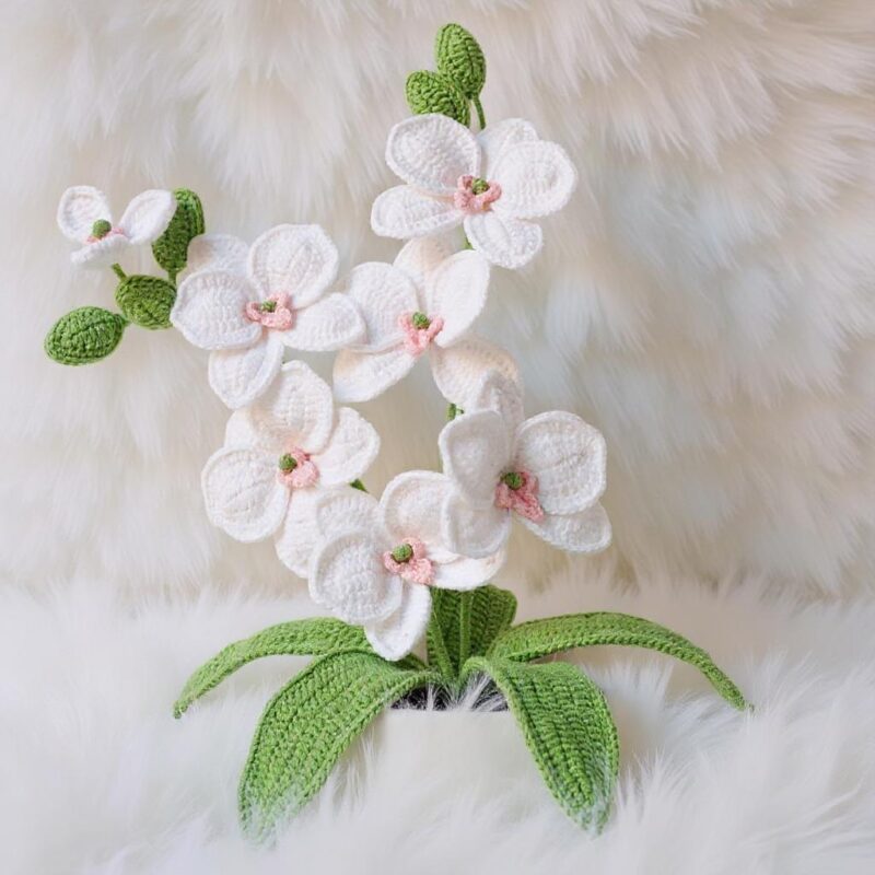 Orchid Amigurumi Crochet Pattern - Elegant DIY Potted Plant - Instant Download PDF - Image 3