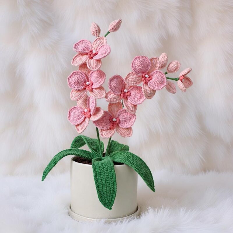 Orchid Amigurumi Crochet Pattern - Elegant DIY Potted Plant - Instant Download PDF - Image 4