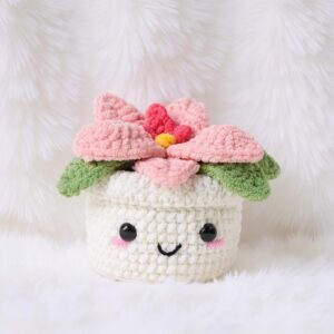 Orchid Flower Pot Amigurumi Crochet Pattern - Beautiful DIY Potted Plant Decor - Instant Download PDF
