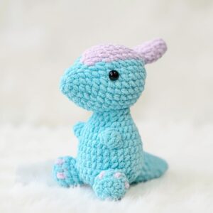 Parasaurolophus Amigurumi Crochet Pattern - No-Sew - DIY Stuffed Dinosaur Toy - Instant Download PDF