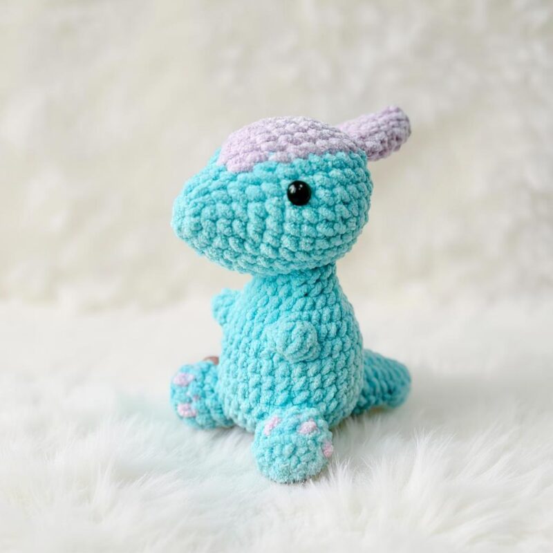 Parasaurolophus Amigurumi Crochet Pattern - No-Sew - DIY Stuffed Dinosaur Toy - Instant Download PDF - Image 2