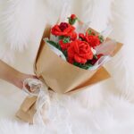 Red Rose Bouquet Amigurumi Crochet Pattern - Romantic DIY Flower Arrangement - Instant Download PDF