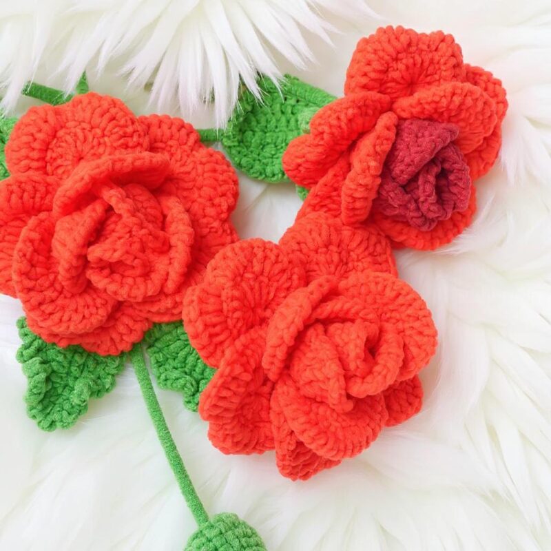 Red Roses Amigurumi Crochet Pattern - Romantic DIY Flower Bouquet - Instant Download PDF - Image 2