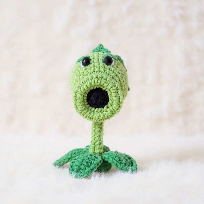 Peashooter Plant Amigurumi Crochet Pattern - Fun DIY Stuffed Plant Toy - Instant Download PDF - Image 3