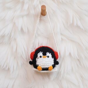Swinging Penguin Amigurumi Crochet Pattern - Adorable DIY Car Hanging Decor - Instant Download PDF