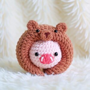 Bear and Piggy Roll Amigurumi Crochet Pattern - Adorable DIY Stuffed Animal Toys - Instant Download PDF
