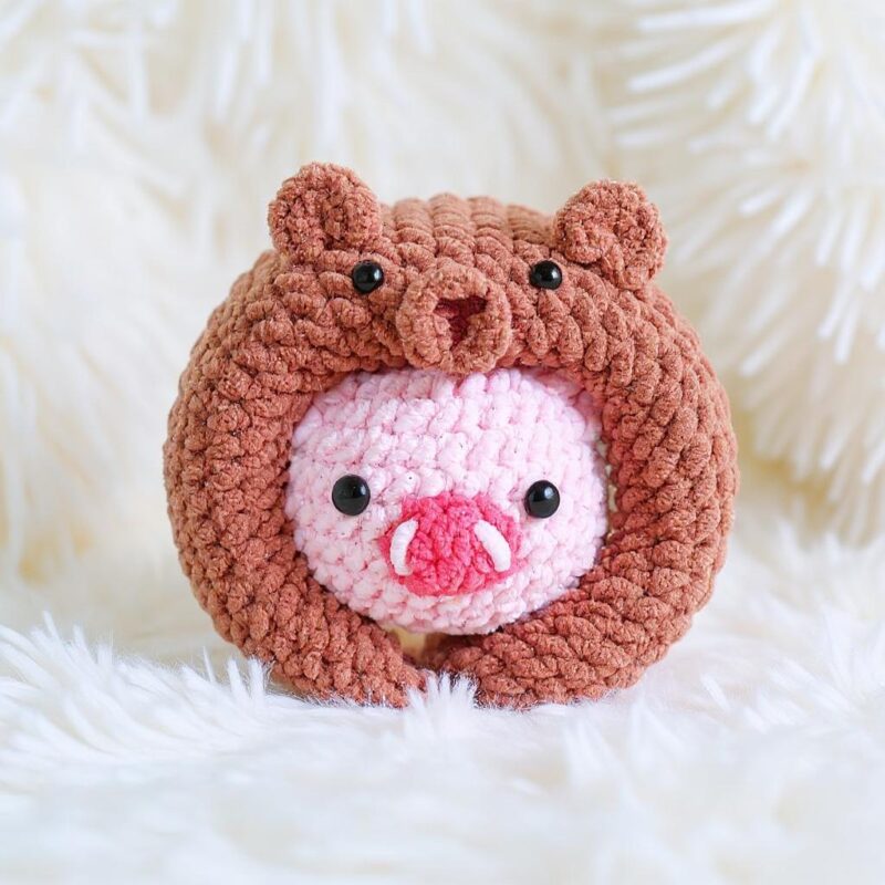 Bear and Piggy Roll Amigurumi Crochet Pattern - Adorable DIY Stuffed Animal Toys - Instant Download PDF - Image 2