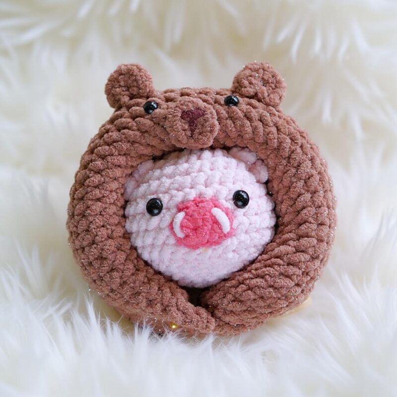 Bear and Piggy Roll Amigurumi Crochet Pattern - Adorable DIY Stuffed Animal Toys - Instant Download PDF - Image 3