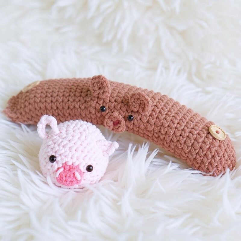 Bear and Piggy Roll Amigurumi Crochet Pattern - Adorable DIY Stuffed Animal Toys - Instant Download PDF - Image 5