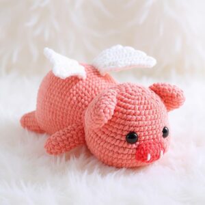 Winged Pig Amigurumi Crochet Pattern - Adorable DIY Stuffed Animal Toy - Instant Download PDF