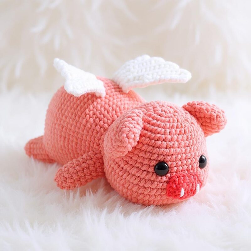 Winged Pig Amigurumi Crochet Pattern - Adorable DIY Stuffed Animal Toy - Instant Download PDF