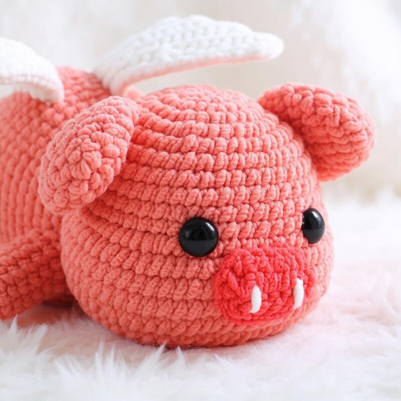 Winged Pig Amigurumi Crochet Pattern - Adorable DIY Stuffed Animal Toy - Instant Download PDF - Image 2