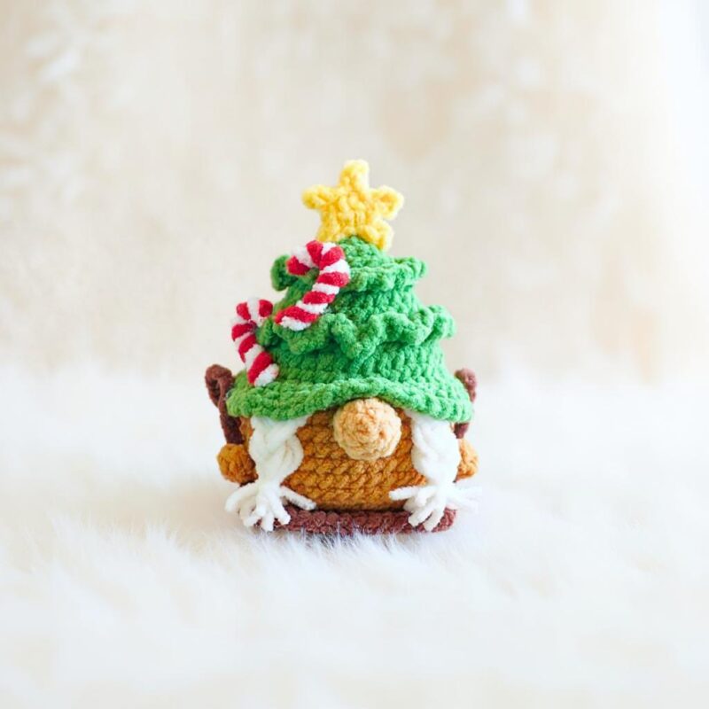 Pine Tree Gnome on Swing Amigurumi Crochet Pattern - Whimsical DIY Car Hanging Decor - Instant Download PDF - Image 3