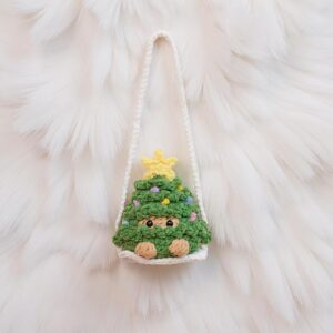 Swinging Pine Tree Amigurumi Crochet Pattern - Adorable DIY Car Hanging Charm - Instant Download PDF