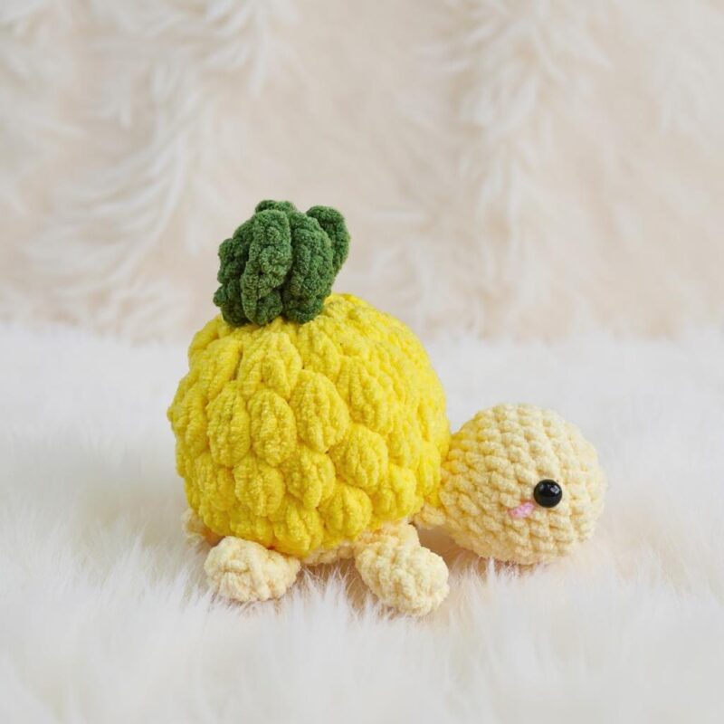 Pineapple Turtle Amigurumi Crochet Pattern - No-Sew - DIY Stuffed Animal Toy - Instant Download PDF - Image 3