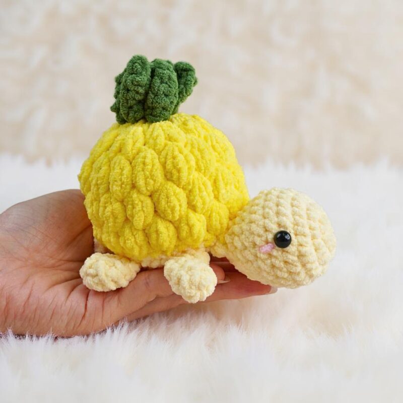 Pineapple Turtle Amigurumi Crochet Pattern - No-Sew - DIY Stuffed Animal Toy - Instant Download PDF - Image 5