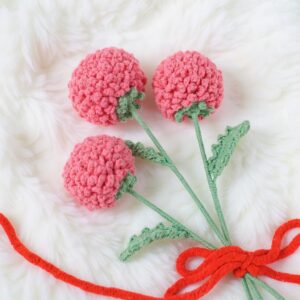 Ping Pong Flowers Amigurumi Crochet Pattern - Whimsical DIY Flower Bouquet - Instant Download PDF