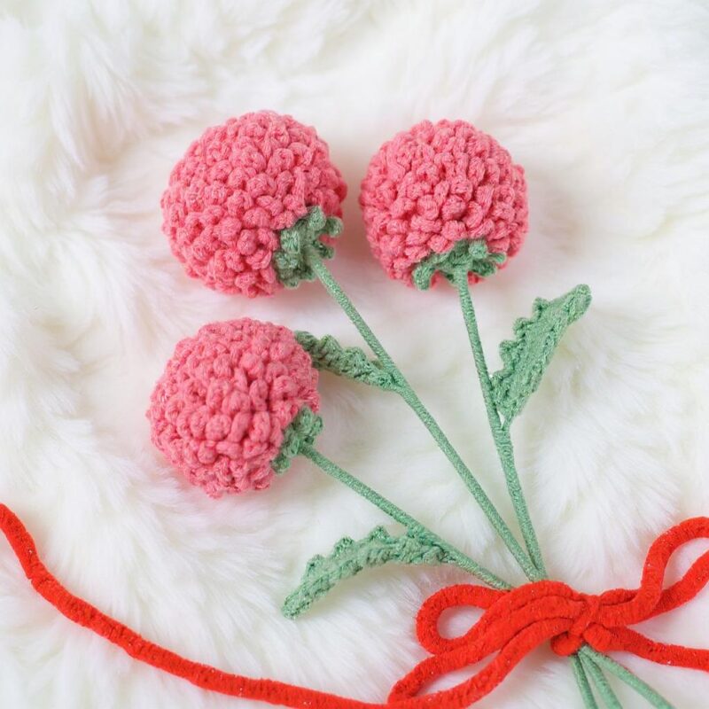 Ping Pong Flowers Amigurumi Crochet Pattern - Whimsical DIY Flower Bouquet - Instant Download PDF