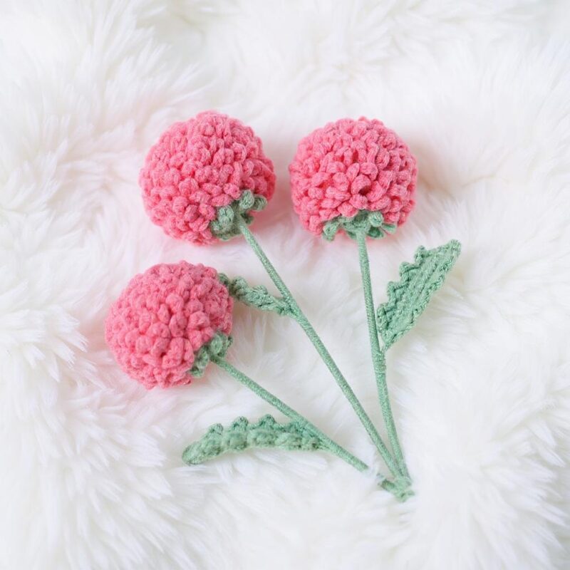 Ping Pong Flowers Amigurumi Crochet Pattern - Whimsical DIY Flower Bouquet - Instant Download PDF - Image 2