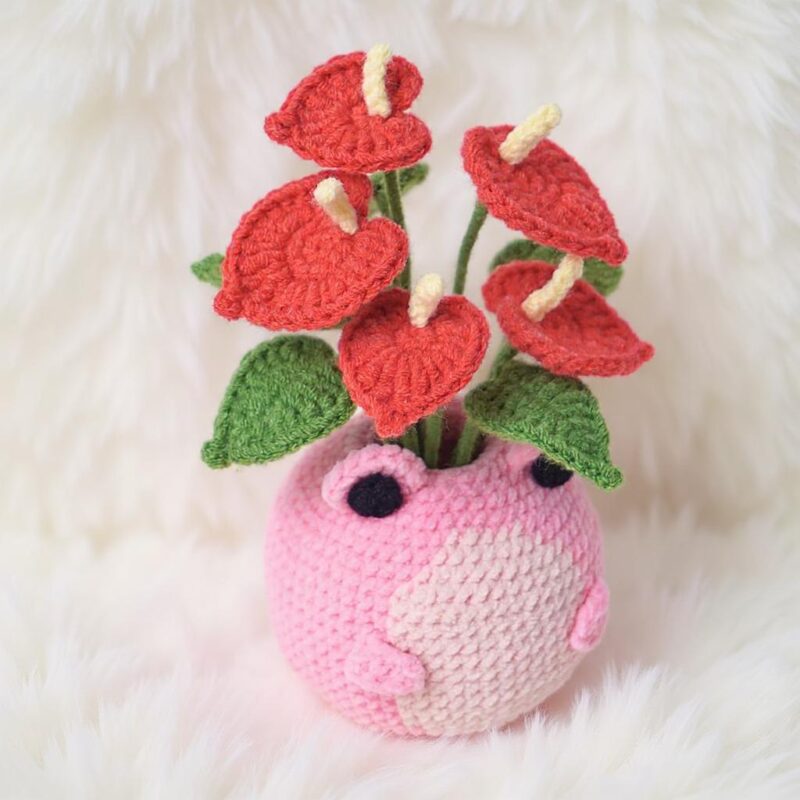 Pink Frog Pot Amigurumi Crochet Pattern - Adorable DIY Frog Pot Decor - Instant Download PDF - Image 2