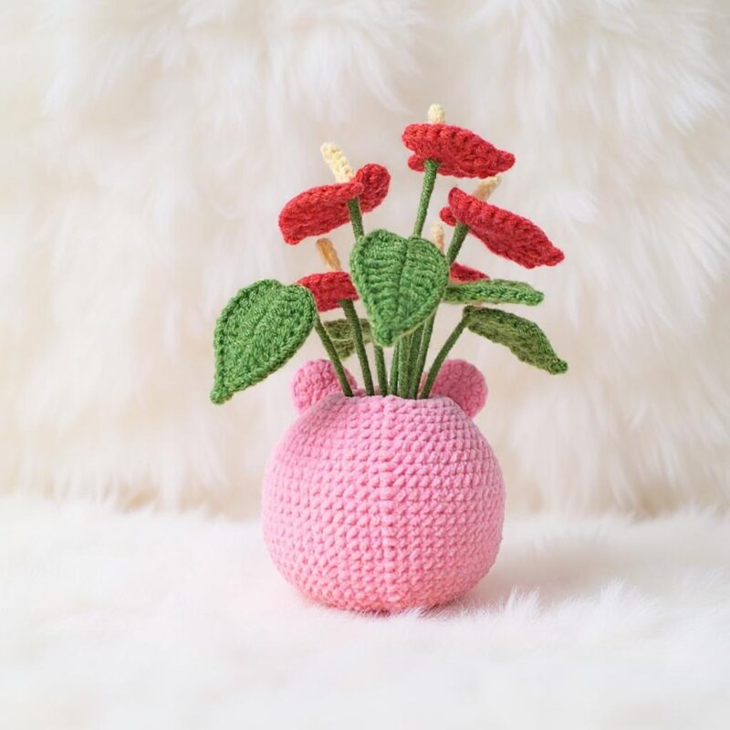 Pink Frog Pot Amigurumi Crochet Pattern - Adorable DIY Frog Pot Decor - Instant Download PDF - Image 4